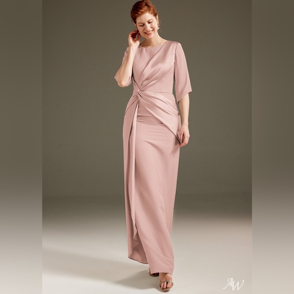 Mother of Bride Dusty Rose Floor Length Dress - Picture 1 of 5